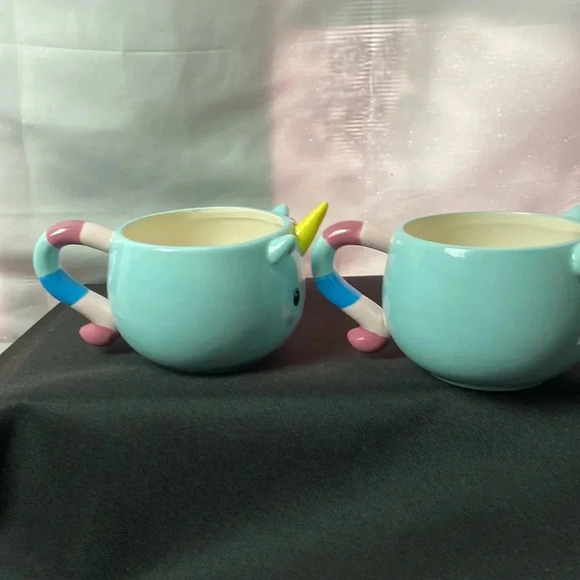SET OF 2 WHIMSICAL UNICORN COFFEE/ TEA CUPS MEASURES APPROX 7”x 3”CLEAN … - Picture 4 of 9